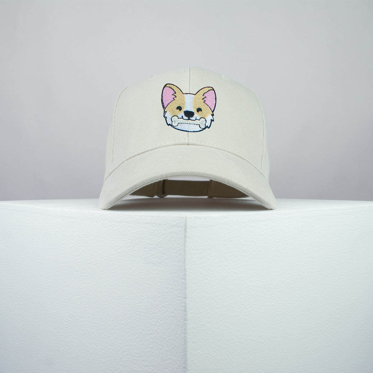 Cute Corgi bone embroidered baseball cap burgundy / dog lover / puppy / pet / welsh / embroidery / patch / hat / dad hat / cap / iron on patch / embroidered patch / badge / applique / embroidered / punk patches / trucker hat / snapback / caps / dad hats / baseball hat / mens hat / womens hat / embroidered hat / dad cap / embroidered cap