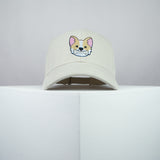 Cute Corgi bone embroidered baseball cap burgundy / dog lover / puppy / pet / welsh / embroidery / patch / hat / dad hat / cap / iron on patch / embroidered patch / badge / applique / embroidered / punk patches / trucker hat / snapback / caps / dad hats / baseball hat / mens hat / womens hat / embroidered hat / dad cap / embroidered cap