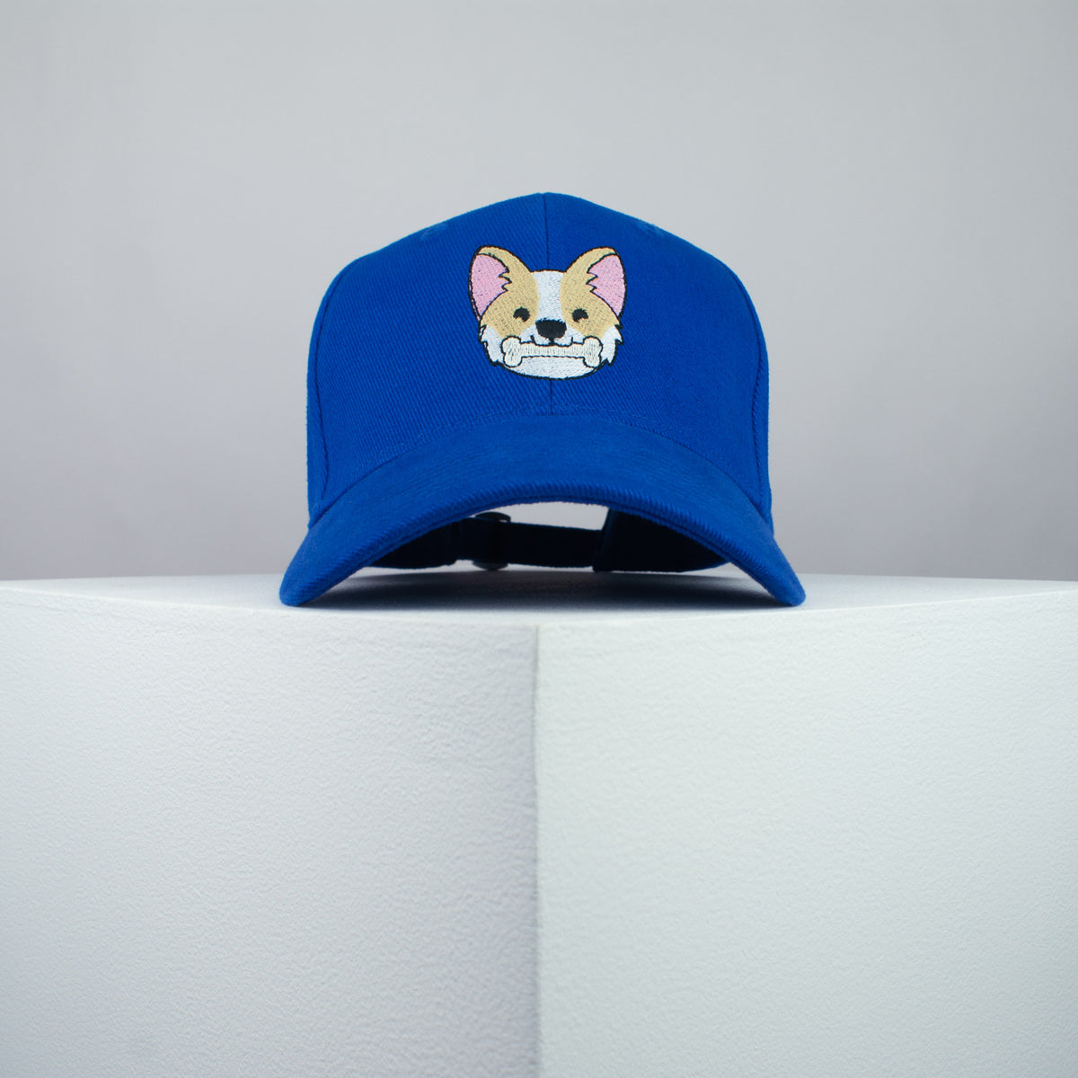 Cute Corgi bone embroidered baseball cap blue / dog lover / puppy / pet / welsh / embroidery / patch / hat / dad hat / cap / iron on patch / embroidered patch / badge / applique / embroidered / punk patches / trucker hat / snapback / caps / dad hats / baseball hat / mens hat / womens hat / embroidered hat / dad cap / embroidered cap
