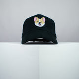 Cute Corgi wink embroidered baseball cap black / dog lover / puppy / pet / welsh / embroidery / patch / hat / dad hat / cap / iron on patch / embroidered patch / badge / applique / embroidered / punk patches / trucker hat / snapback / caps / dad hats / baseball hat / mens hat / womens hat / embroidered hat / dad cap / embroidered cap