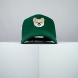 Cute Corgi wink embroidered baseball cap green / dog lover / puppy / pet / welsh / embroidery / patch / hat / dad hat / cap / iron on patch / embroidered patch / badge / applique / embroidered / punk patches / trucker hat / snapback / caps / dad hats / baseball hat / mens hat / womens hat / embroidered hat / dad cap / embroidered cap