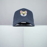 Cute Corgi wink embroidered baseball cap grey / dog lover / puppy / pet / welsh / embroidery / patch / hat / dad hat / cap / iron on patch / embroidered patch / badge / applique / embroidered / punk patches / trucker hat / snapback / caps / dad hats / baseball hat / mens hat / womens hat / embroidered hat / dad cap / embroidered cap