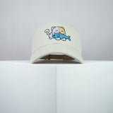 Cute Eating Kitty embroidered baseball cap beige / cat / kitten / fish / dog / embroidery / patch / hat / dad hat / cap / iron on patch / embroidered patch / badge / applique / embroidered / punk patches / trucker hat / snapback / caps / dad hats / baseball hat / mens hat / womens hat / embroidered hat / dad cap / embroidered cap