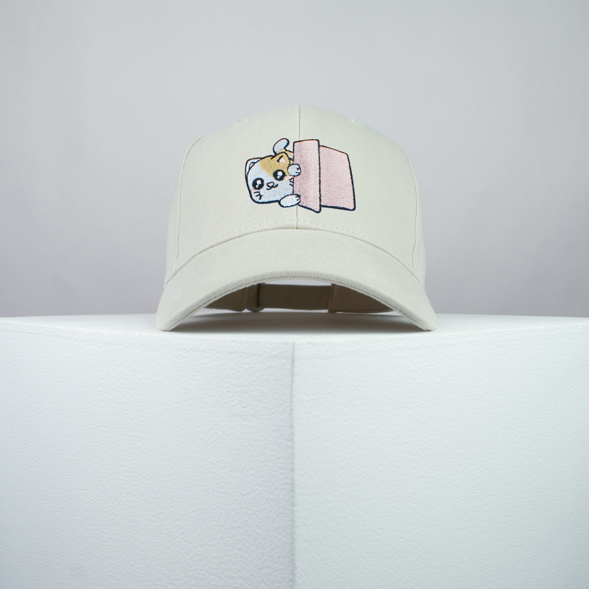 Cute Nosey Kitty embroidered baseball cap beige / cat / kitten / pet / dog / embroidery / patch / hat / dad hat / cap / iron on patch / embroidered patch / badge / applique / embroidered / punk patches / trucker hat / snapback / caps / dad hats / baseball hat / mens hat / womens hat / embroidered hat / dad cap / embroidered cap