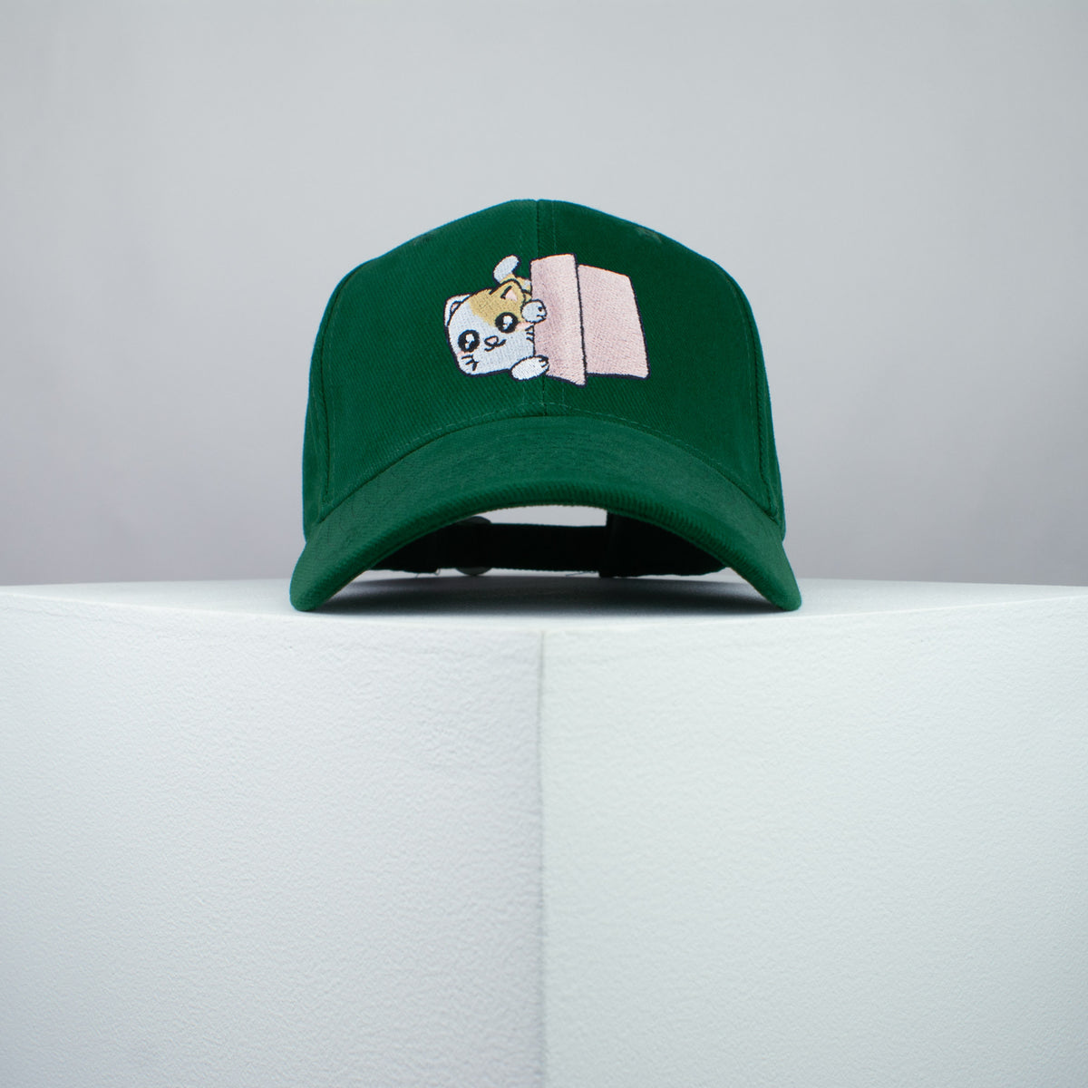 Cute Nosey Kitty embroidered baseball cap green / cat / kitten / pet / dog / embroidery / patch / hat / dad hat / cap / iron on patch / embroidered patch / badge / applique / embroidered / punk patches / trucker hat / snapback / caps / dad hats / baseball hat / mens hat / womens hat / embroidered hat / dad cap / embroidered cap