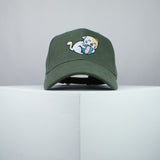 Cute playtime kitty embroidered baseball cap olive green / cat / kitten / ball / dog / embroidery / patch / hat / dad hat / cap / iron on patch / embroidered patch / badge / applique / embroidered / punk patches / trucker hat / snapback / caps / dad hats / baseball hat / mens hat / womens hat / embroidered hat / dad cap / embroidered cap