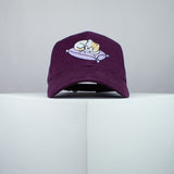 Cute sleeping kitty embroidered baseball cap burgundy / cat / kitten / pillow / dog / embroidery / patch / hat / dad hat / cap / iron on patch / embroidered patch / badge / applique / embroidered / punk patches / trucker hat / snapback / caps / dad hats / baseball hat / mens hat / womens hat / embroidered hat / dad cap / embroidered cap
