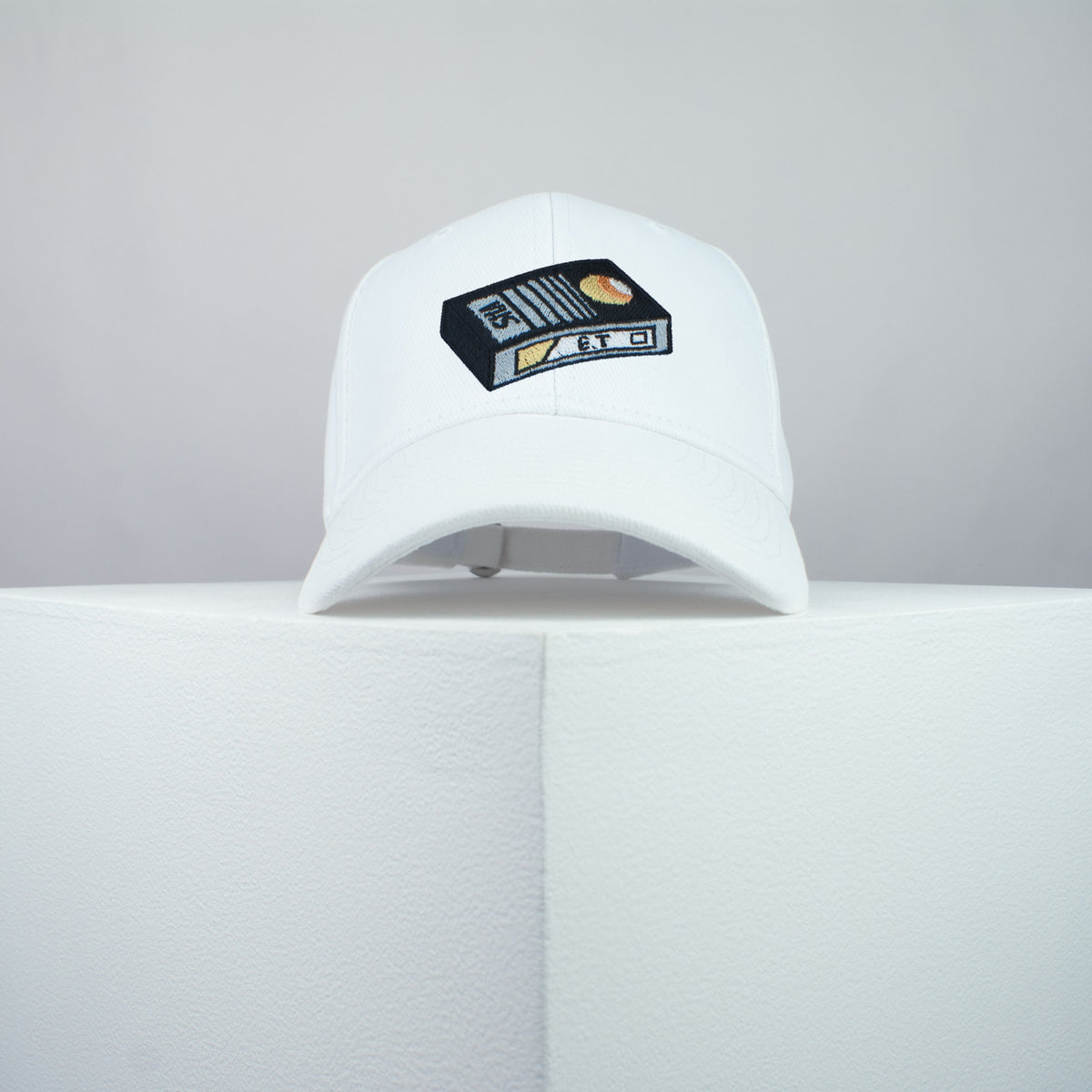 ET movie embroidered baseball cap white / Retro VHS / alien / 80s / space / video / embroidery / patch / dad / hat / cap / clothing // Hatty Hats / iron on patch / dad hat embroidered patch / badge / applique / embroidered / punk patches / trucker hat / snapback / caps / dad hats / baseball hat / mens hat / womens hat / embroidered hat / dad cap / embroidered cap