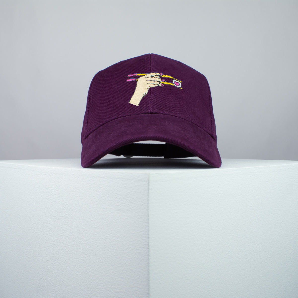 Eat sushi embroidered baseball cap burgundy / japanese / patches / food / embroidery / patch / hat / dad hat / cap / iron on patch / embroidered patch / badge / applique / embroidered / punk patches / trucker hat / snapback / caps / dad hats / baseball hat / mens hat / womens hat / embroidered hat / dad cap / embroidered cap / website