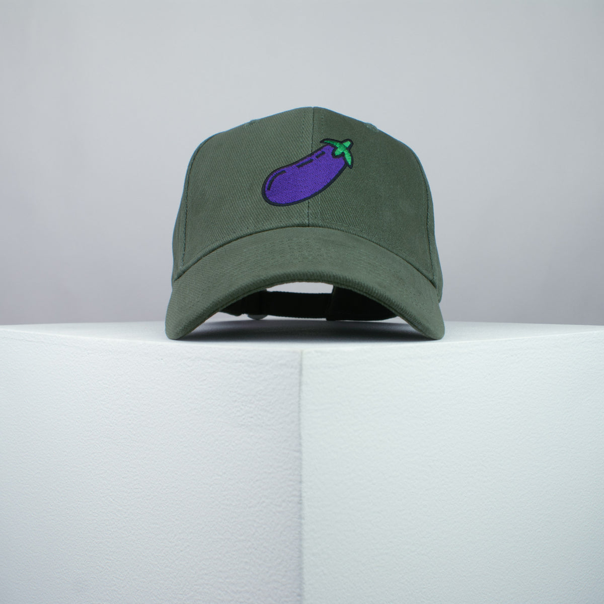 Eggplant embroidered baseball cap olive green / aubergine / vegetable / emoji / vegan / embroidery / patch / hat / dad hat / cap / iron on patch / embroidered patch / badge / applique / embroidered / punk patches / trucker hat / snapback / caps / dad hats / baseball hat / mens hat / womens hat / embroidered hat / dad cap / embroidered cap