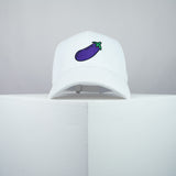Eggplant embroidered baseball cap white / aubergine / vegetable / emoji / vegan / embroidery / patch / hat / dad hat / cap / iron on patch / embroidered patch / badge / applique / embroidered / punk patches / trucker hat / snapback / caps / dad hats / baseball hat / mens hat / womens hat / embroidered hat / dad cap / embroidered cap