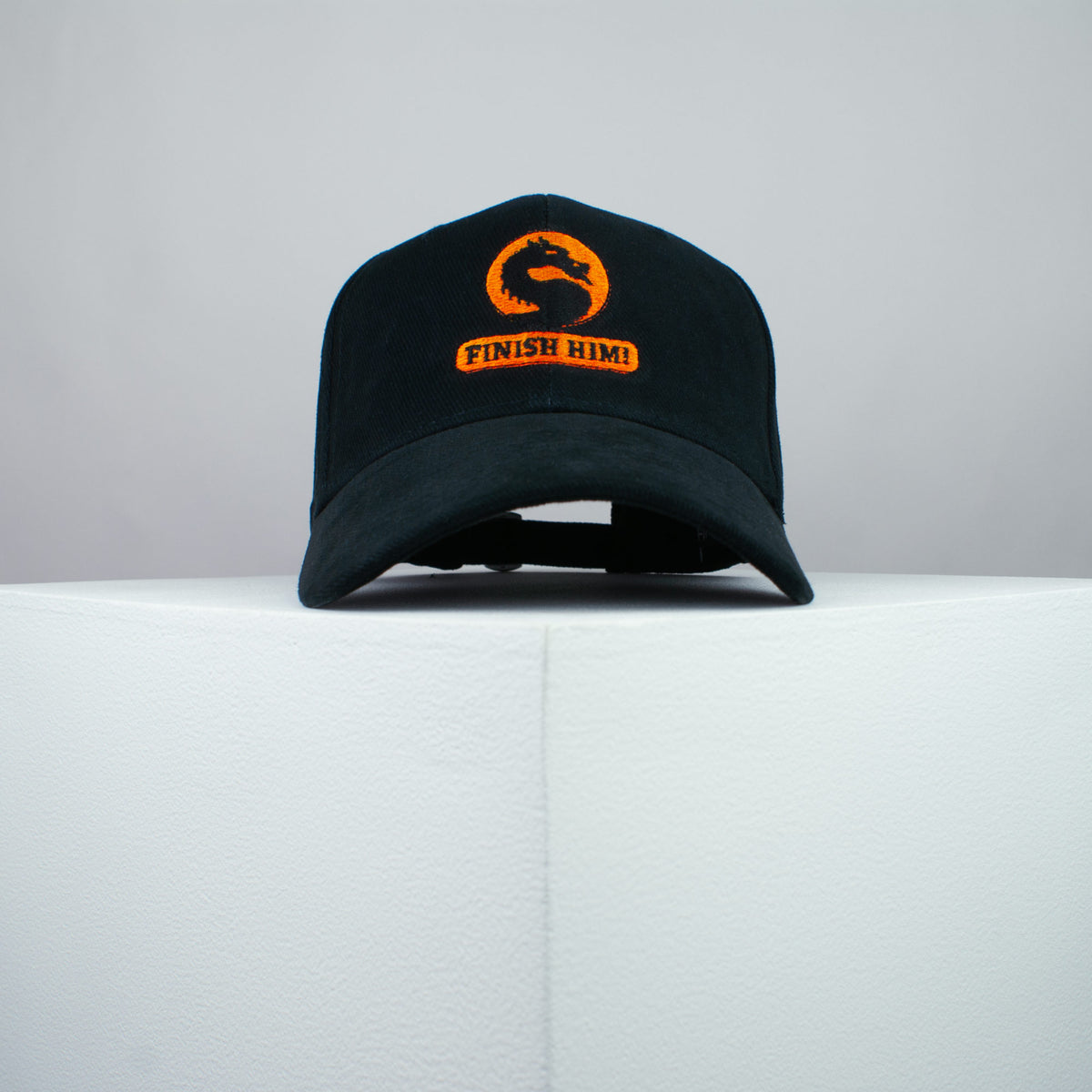 Finish him / Mortal Combat embroidered baseball cap black / SNES / nintendo / N64 / gaming / gamer / Tekken / playstation / embroidery / patch / dad / hat / cap / clothing // Hatty Hats / iron on patch / dad hat embroidered patch / badge / applique / embroidered / punk patches / trucker hat / snapback / caps / dad hats / baseball hat / mens hat / womens hat / embroidered hat / dad cap / embroidered cap