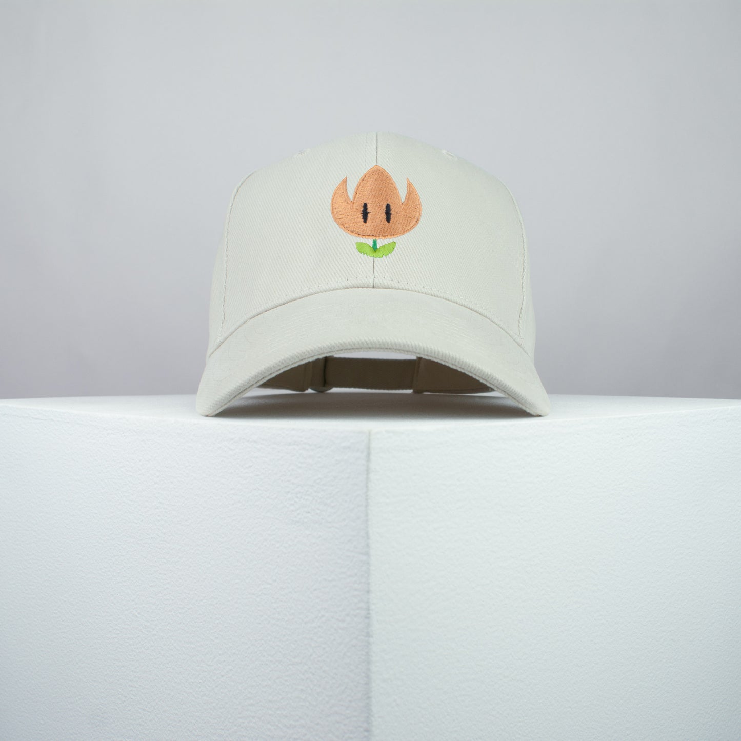 Super Mario Fire Flower embroidered baseball cap beige / mario / nintendo / gamer / gaming / embroidery / patch / hat / dad hat / cap / iron on patch / embroidered patch / badge / applique / embroidered / punk patches / trucker hat / snapback / caps / dad hats / baseball hat / mens hat / womens hat / embroidered hat / dad cap / embroidered cap