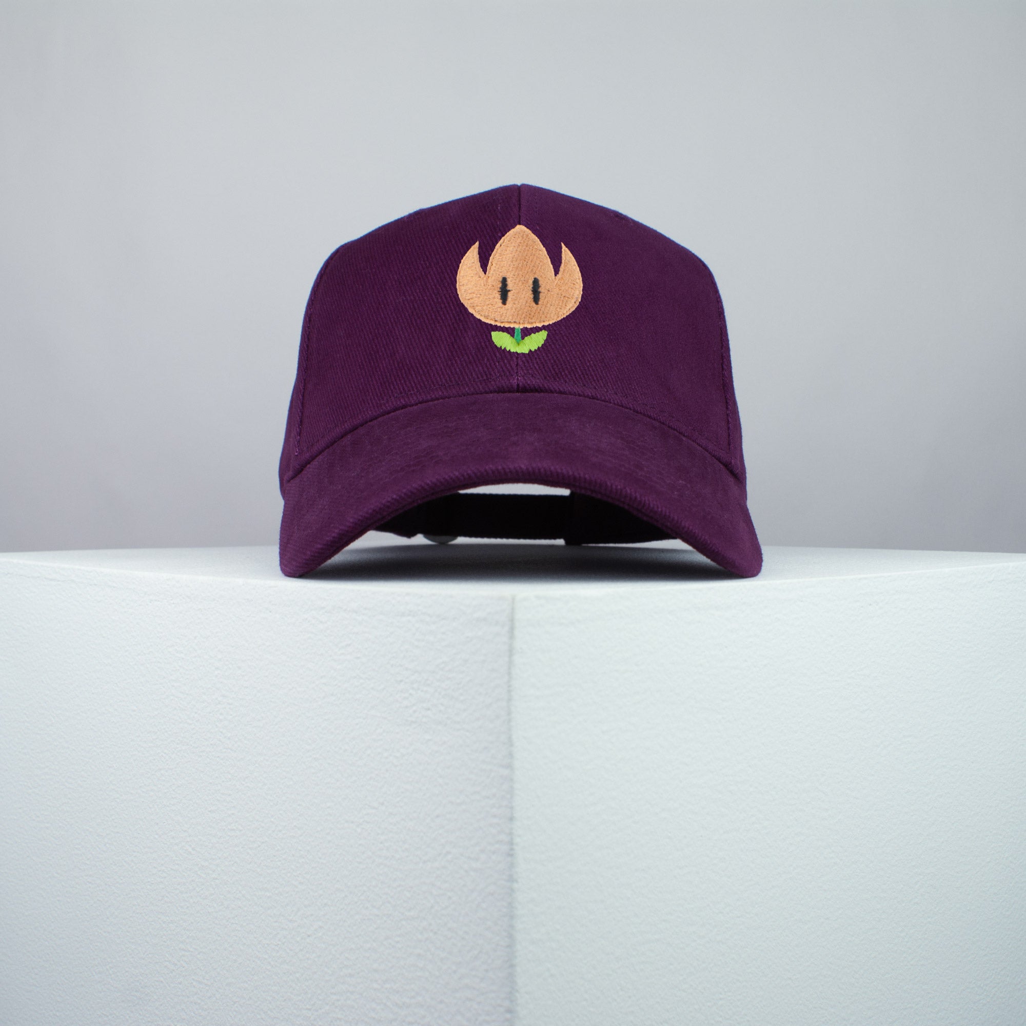 Super Mario Fire Flower embroidered baseball cap burgundy / mario / nintendo / gamer / gaming / embroidery / patch / hat / dad hat / cap / iron on patch / embroidered patch / badge / applique / embroidered / punk patches / trucker hat / snapback / caps / dad hats / baseball hat / mens hat / womens hat / embroidered hat / dad cap / embroidered cap