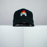 Flaming controller embroidered baseball cap black / SNES / nintendo / N64 / gaming / gamer / playstation / embroidery / patch / dad / hat / cap / clothing // Hatty Hats / iron on patch / dad hat embroidered patch / badge / applique / embroidered / punk patches / trucker hat / snapback / caps / dad hats / baseball hat / mens hat / womens hat / embroidered hat / dad cap / embroidered cap