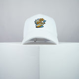 Floppy Flowers embroidered baseball cap white / happy hippie / boho / bohemian / floral / embroidery / patch / hat / dad hat / cap / iron on patch / embroidered patch / badge / applique / embroidered / punk patches / trucker hat / snapback / caps / dad hats / baseball hat / mens hat / womens hat / embroidered hat / dad cap / embroidered cap