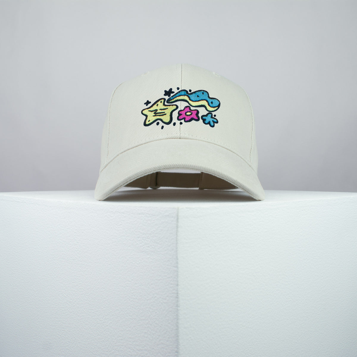 Floral Superstar embroidered baseball cap beige / happy hippie / boho / bohemian / star / embroidery / patch / hat / dad hat / cap / iron on patch / embroidered patch / badge / applique / embroidered / punk patches / trucker hat / snapback / caps / dad hats / baseball hat / mens hat / womens hat / embroidered hat / dad cap / embroidered cap