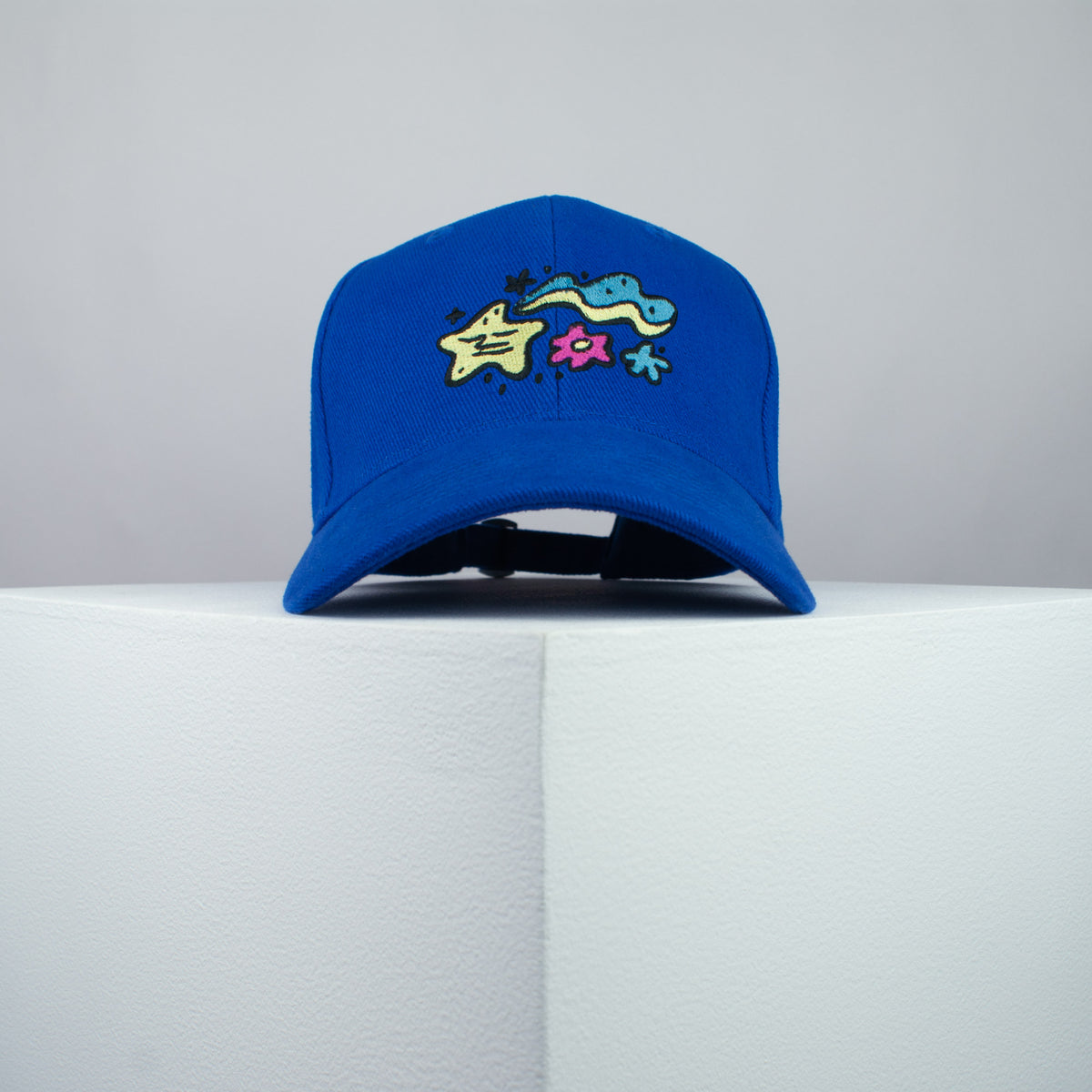 Floral Superstar embroidered baseball cap blue / happy hippie / boho / bohemian / star / embroidery / patch / hat / dad hat / cap / iron on patch / embroidered patch / badge / applique / embroidered / punk patches / trucker hat / snapback / caps / dad hats / baseball hat / mens hat / womens hat / embroidered hat / dad cap / embroidered cap