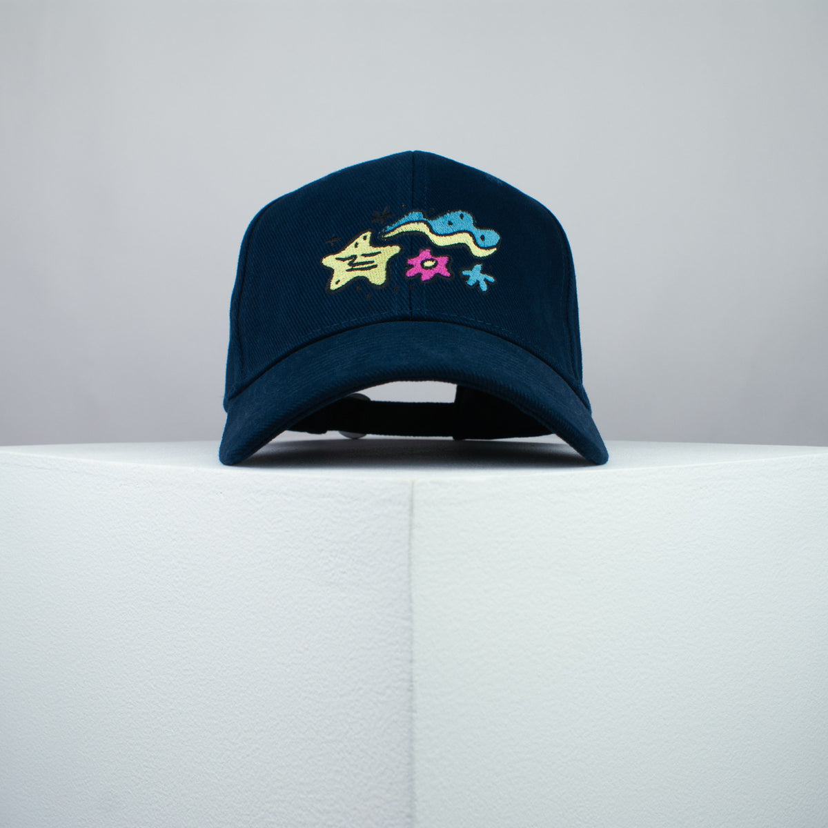Floral Superstar embroidered baseball cap navy / happy hippie / boho / bohemian / star / embroidery / patch / hat / dad hat / cap / iron on patch / embroidered patch / badge / applique / embroidered / punk patches / trucker hat / snapback / caps / dad hats / baseball hat / mens hat / womens hat / embroidered hat / dad cap / embroidered cap