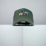 Floral Superstar embroidered baseball cap olive green / happy hippie / boho / bohemian / star / embroidery / patch / hat / dad hat / cap / iron on patch / embroidered patch / badge / applique / embroidered / punk patches / trucker hat / snapback / caps / dad hats / baseball hat / mens hat / womens hat / embroidered hat / dad cap / embroidered cap
