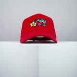 Floral Superstar embroidered baseball cap red / happy hippie / boho / bohemian / star / embroidery / patch / hat / dad hat / cap / iron on patch / embroidered patch / badge / applique / embroidered / punk patches / trucker hat / snapback / caps / dad hats / baseball hat / mens hat / womens hat / embroidered hat / dad cap / embroidered cap