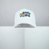 Floral Superstar embroidered baseball cap white / happy hippie / boho / bohemian / star / embroidery / patch / hat / dad hat / cap / iron on patch / embroidered patch / badge / applique / embroidered / punk patches / trucker hat / snapback / caps / dad hats / baseball hat / mens hat / womens hat / embroidered hat / dad cap / embroidered cap