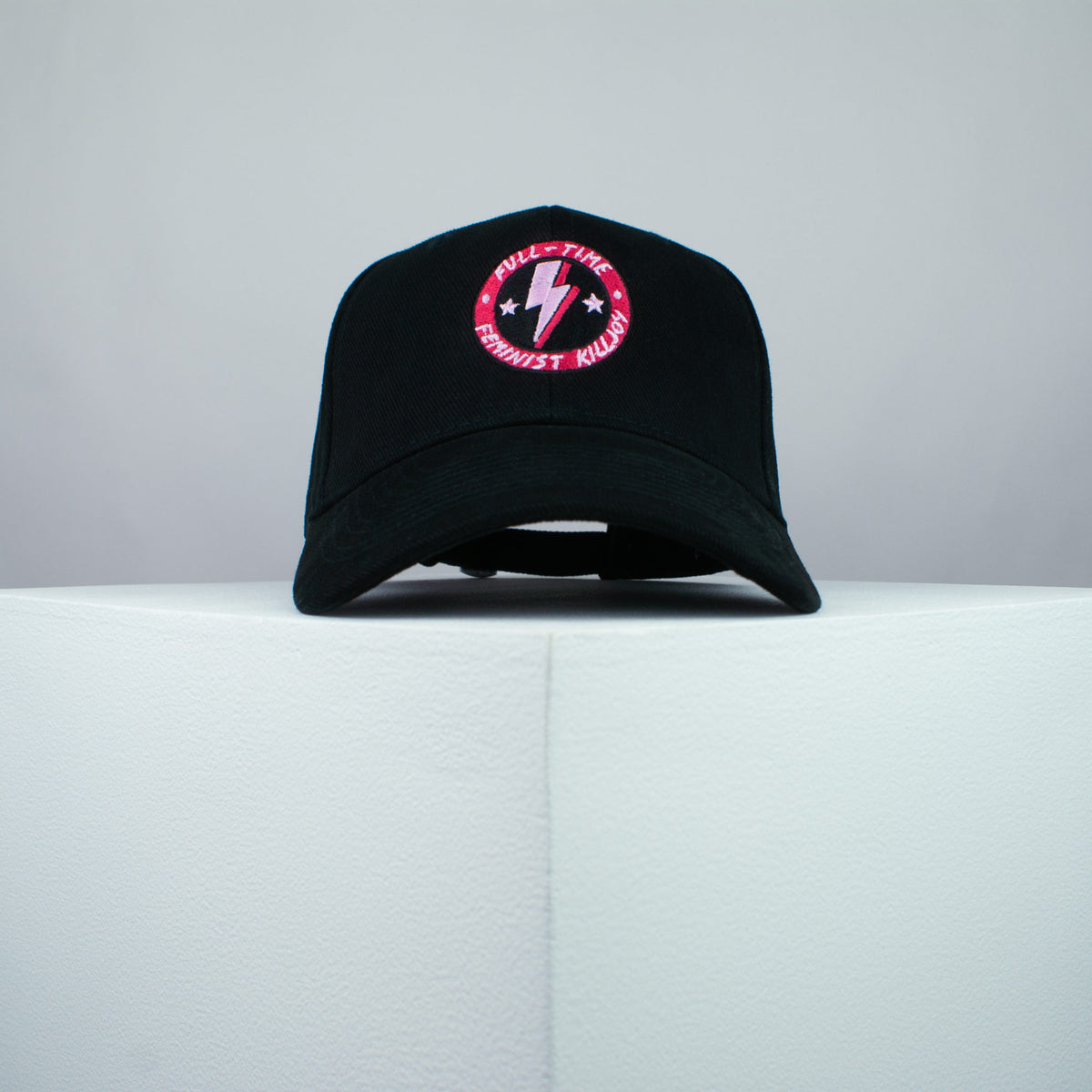 Full time feminist killjoy embroidered baseball cap black / girl power / feminism / gift for her / embroidery / patch / hat / dad hat / cap / iron on patch / embroidered patch / badge / applique / embroidered / punk patches / trucker hat / snapback / caps / dad hats / baseball hat / mens hat / womens hat / embroidered hat / dad cap / embroidered cap