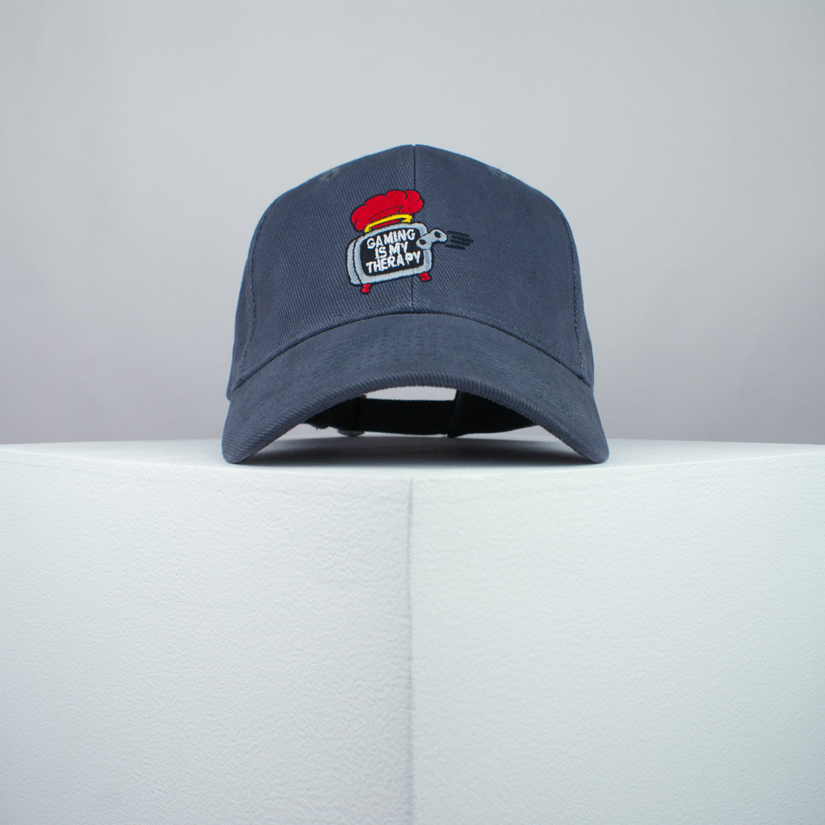 Gaming is my therapy embroidered baseball cap grey / SNES / nintendo / N64 / gaming / gamer / embroidery / patch / dad / hat / cap / clothing // Hatty Hats / iron on patch / dad hat embroidered patch / badge / applique / embroidered / punk patches / trucker hat / snapback / caps / dad hats / baseball hat / mens hat / womens hat / embroidered hat / dad cap / embroidered cap