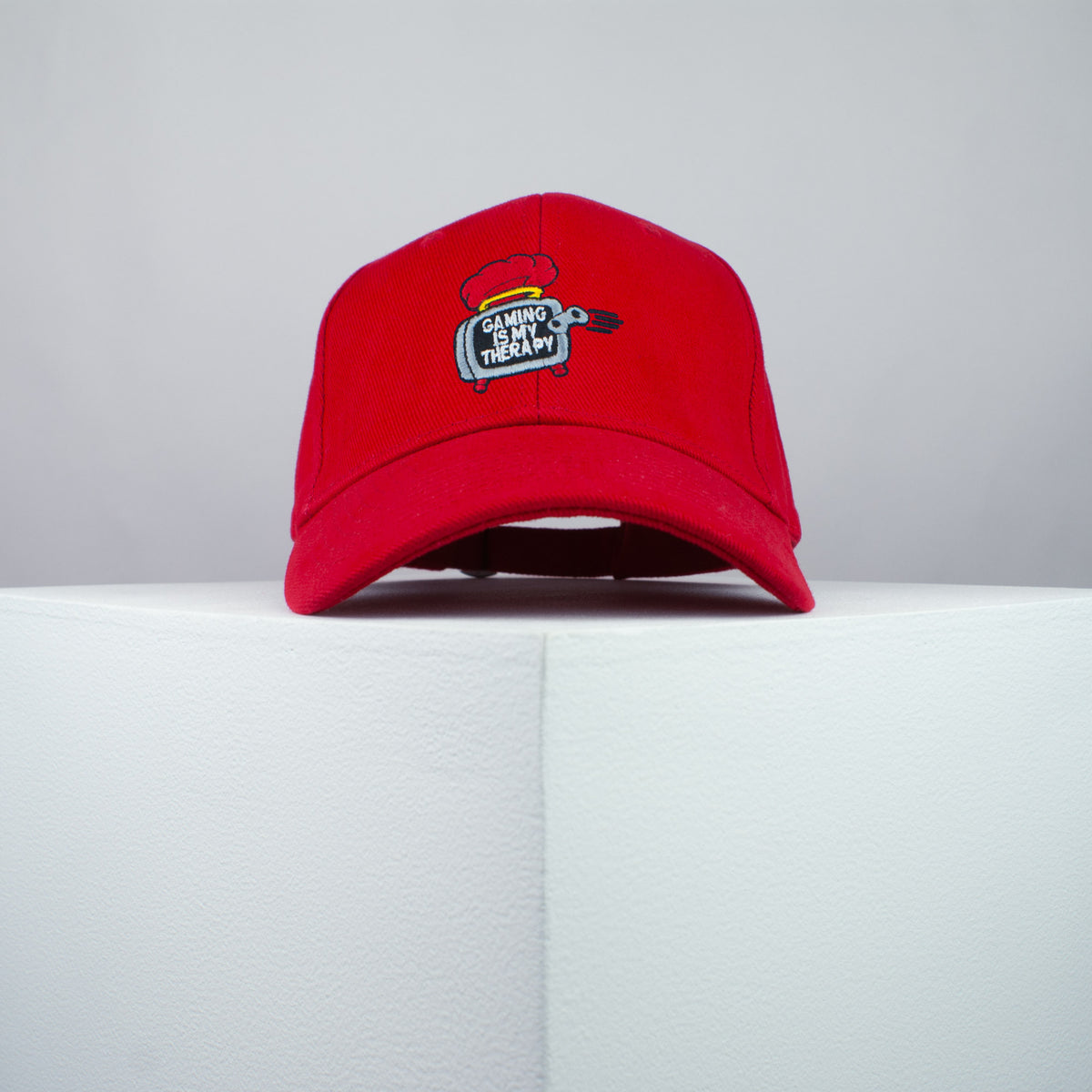 Gaming is my therapy embroidered baseball cap red / SNES / nintendo / N64 / gaming / gamer / embroidery / patch / dad / hat / cap / clothing // Hatty Hats / iron on patch / dad hat embroidered patch / badge / applique / embroidered / punk patches / trucker hat / snapback / caps / dad hats / baseball hat / mens hat / womens hat / embroidered hat / dad cap / embroidered cap