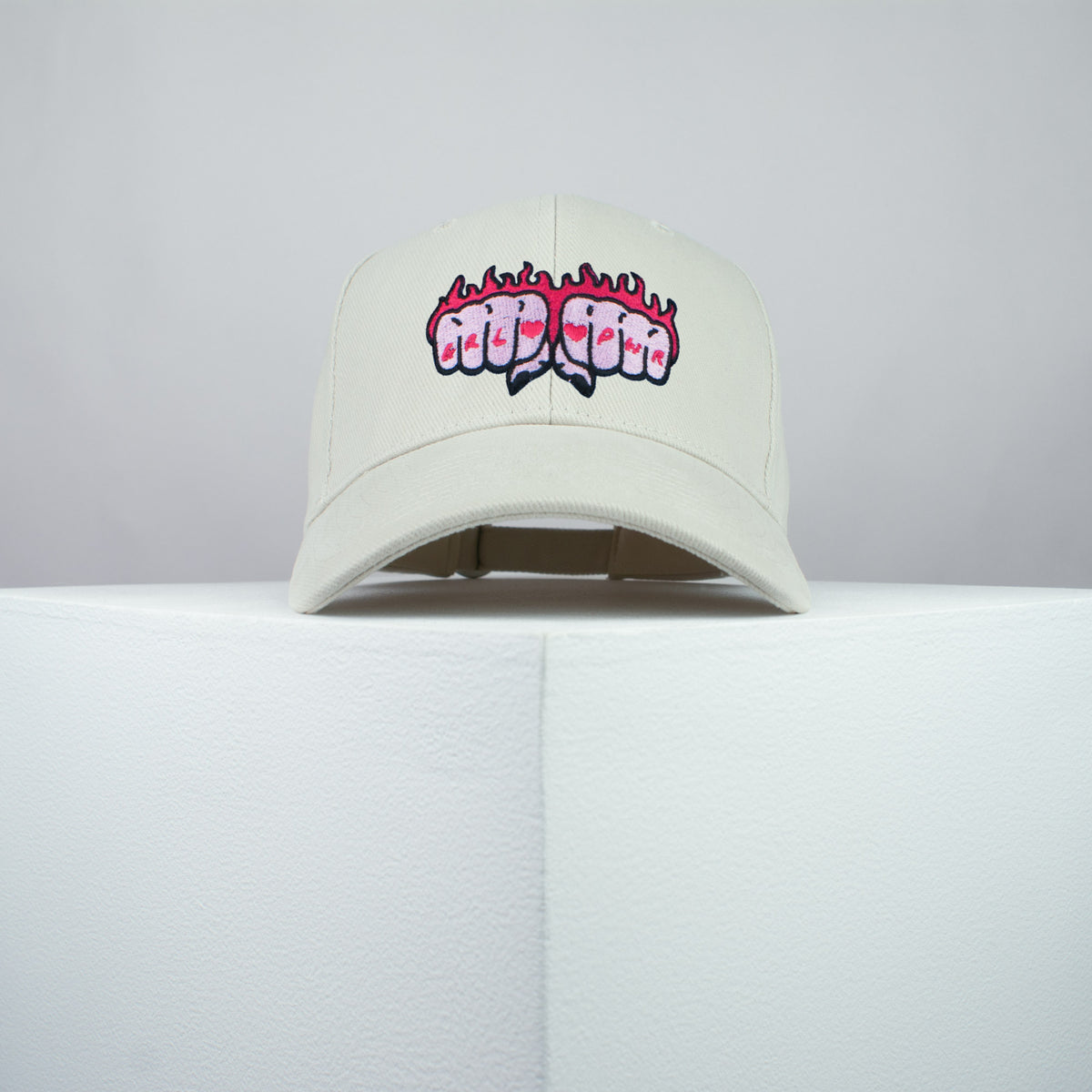 Girl power hands embroidered baseball cap beige / feminist / feminism / gift for her / embroidery / patch / hat / dad hat / cap / iron on patch / embroidered patch / badge / applique / embroidered / punk patches / trucker hat / snapback / caps / dad hats / baseball hat / mens hat / womens hat / embroidered hat / dad cap / embroidered cap