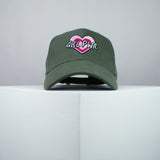 Girl power love heart embroidered baseball cap olive green / feminist / feminism / gift for her / embroidery / patch / hat / dad hat / cap / iron on patch / embroidered patch / badge / applique / embroidered / punk patches / trucker hat / snapback / caps / dad hats / baseball hat / mens hat / womens hat / embroidered hat / dad cap / embroidered cap