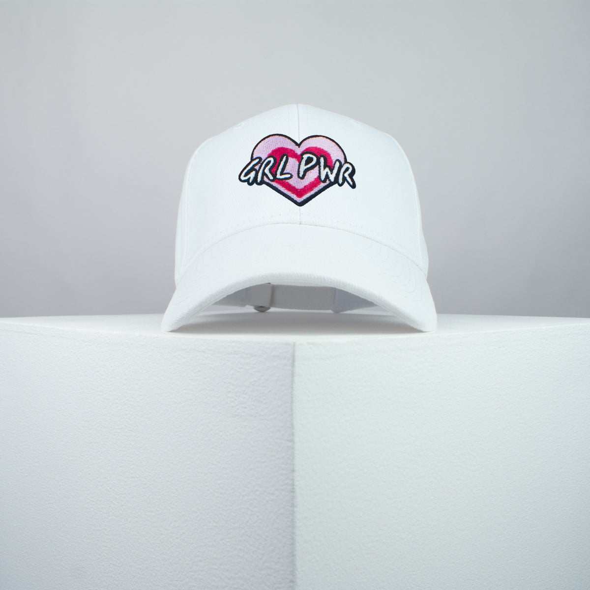 Girl power love heart embroidered baseball cap white / feminist / feminism / gift for her / embroidery / patch / hat / dad hat / cap / iron on patch / embroidered patch / badge / applique / embroidered / punk patches / trucker hat / snapback / caps / dad hats / baseball hat / mens hat / womens hat / embroidered hat / dad cap / embroidered cap