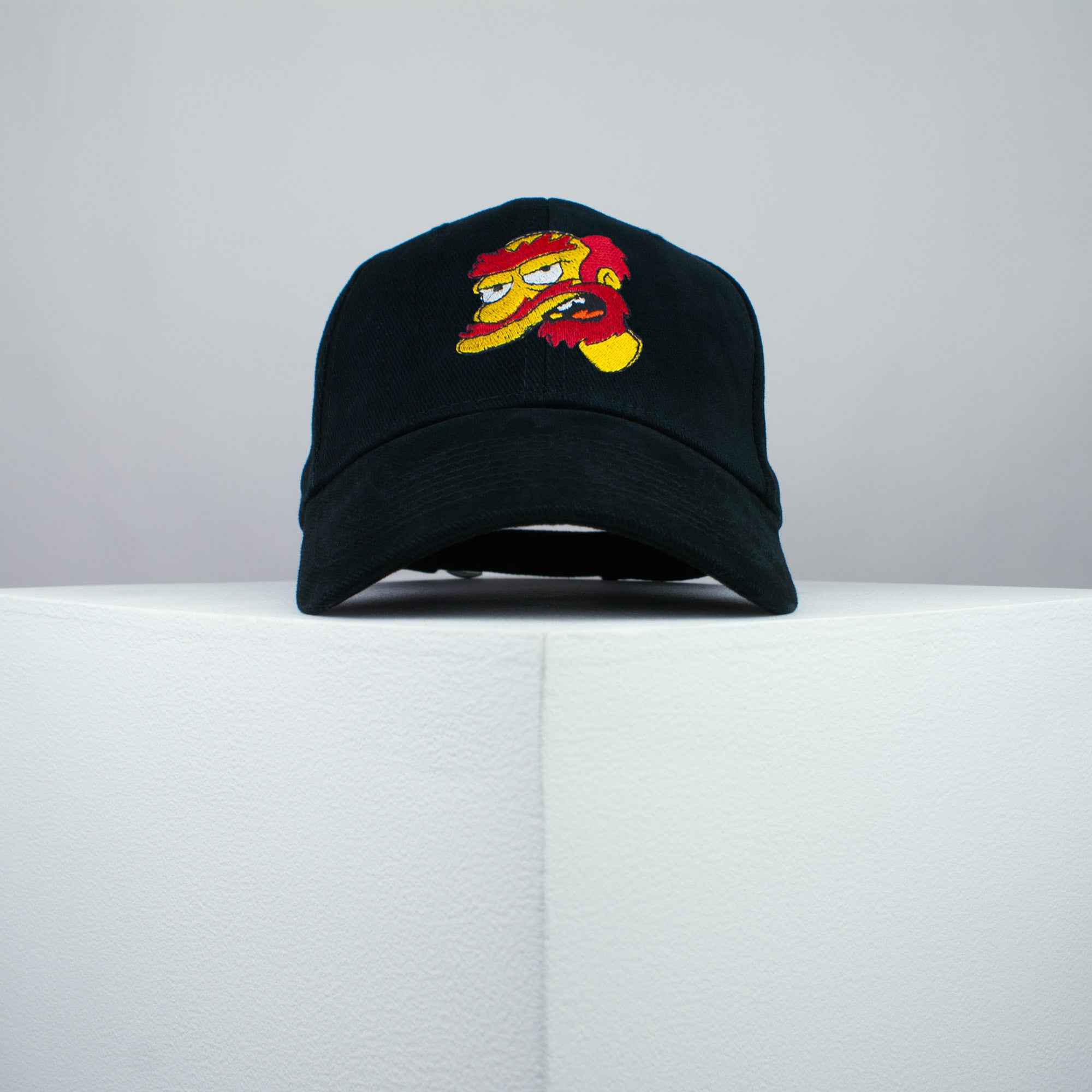 Groundskeeper Willie embroidered baseball cap black / the simpsons / bart / marge / homer / embroidery / patch / hat / dad hat / cap / iron on patch / embroidered patch / badge / applique / embroidered / punk patches / trucker hat / snapback / caps / dad hats / baseball hat / mens hat / womens hat / embroidered hat / dad cap / embroidered cap