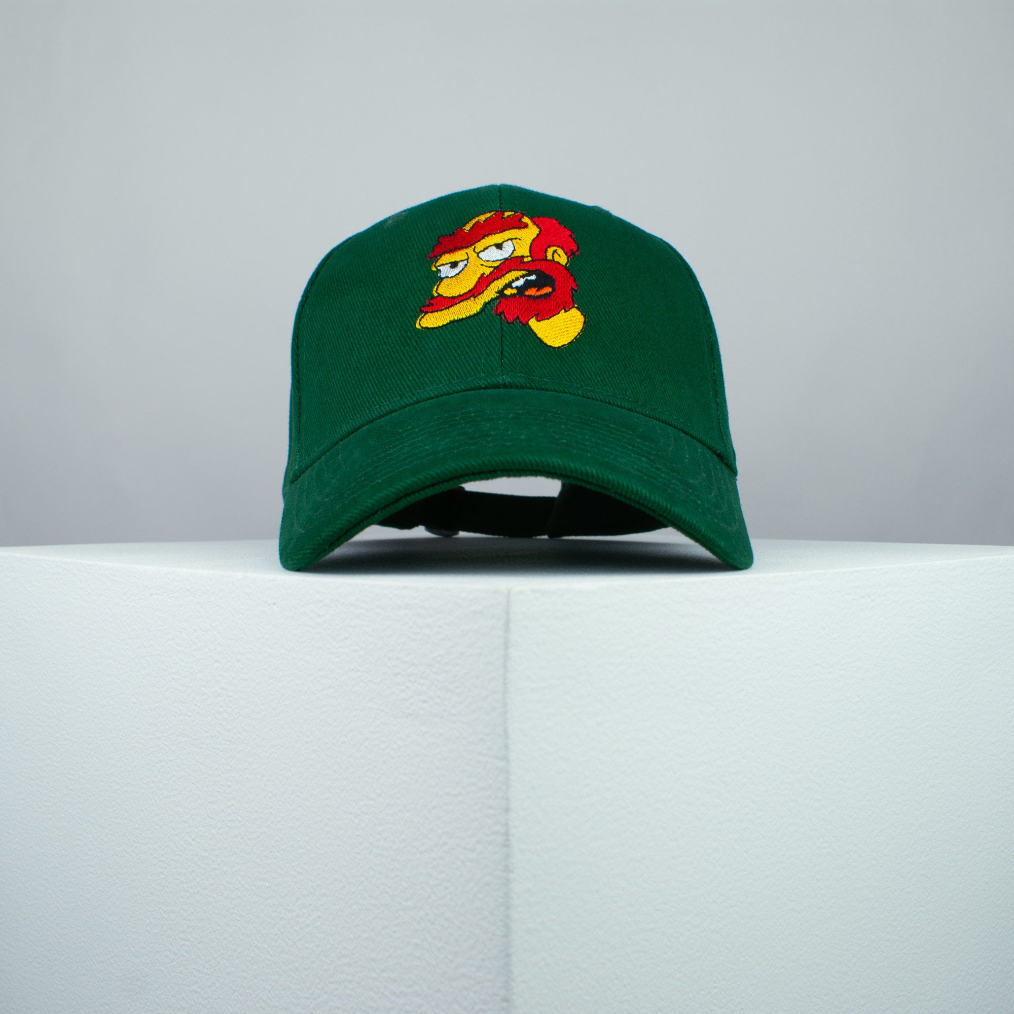 Groundskeeper Willie embroidered baseball cap green / the simpsons / bart / marge / homer / embroidery / patch / hat / dad hat / cap / iron on patch / embroidered patch / badge / applique / embroidered / punk patches / trucker hat / snapback / caps / dad hats / baseball hat / mens hat / womens hat / embroidered hat / dad cap / embroidered cap