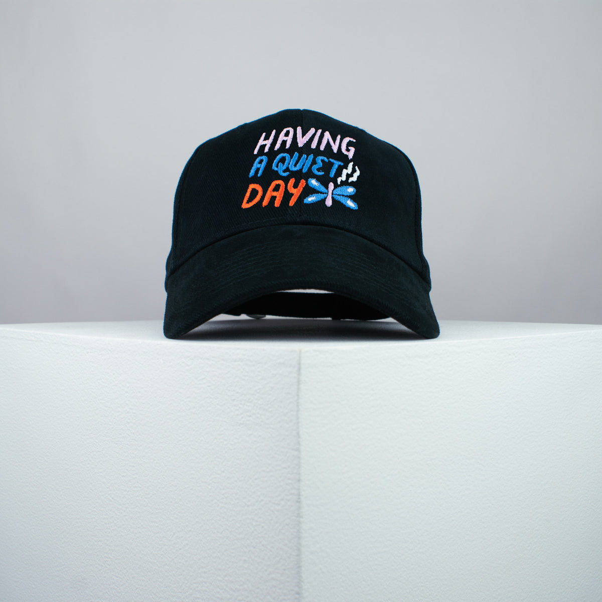 Having a quiet day embroidered baseball cap black / meditation / yoga / spiritual / gift for her / embroidery / patch / hat / dad hat / cap // Hatty Hats / iron on patch / embroidered patch / badge / applique / embroidered / punk patches / trucker hat / snapback / caps / dad hats / baseball hat / mens hat / womens hat / embroidered hat / dad cap / embroidered cap