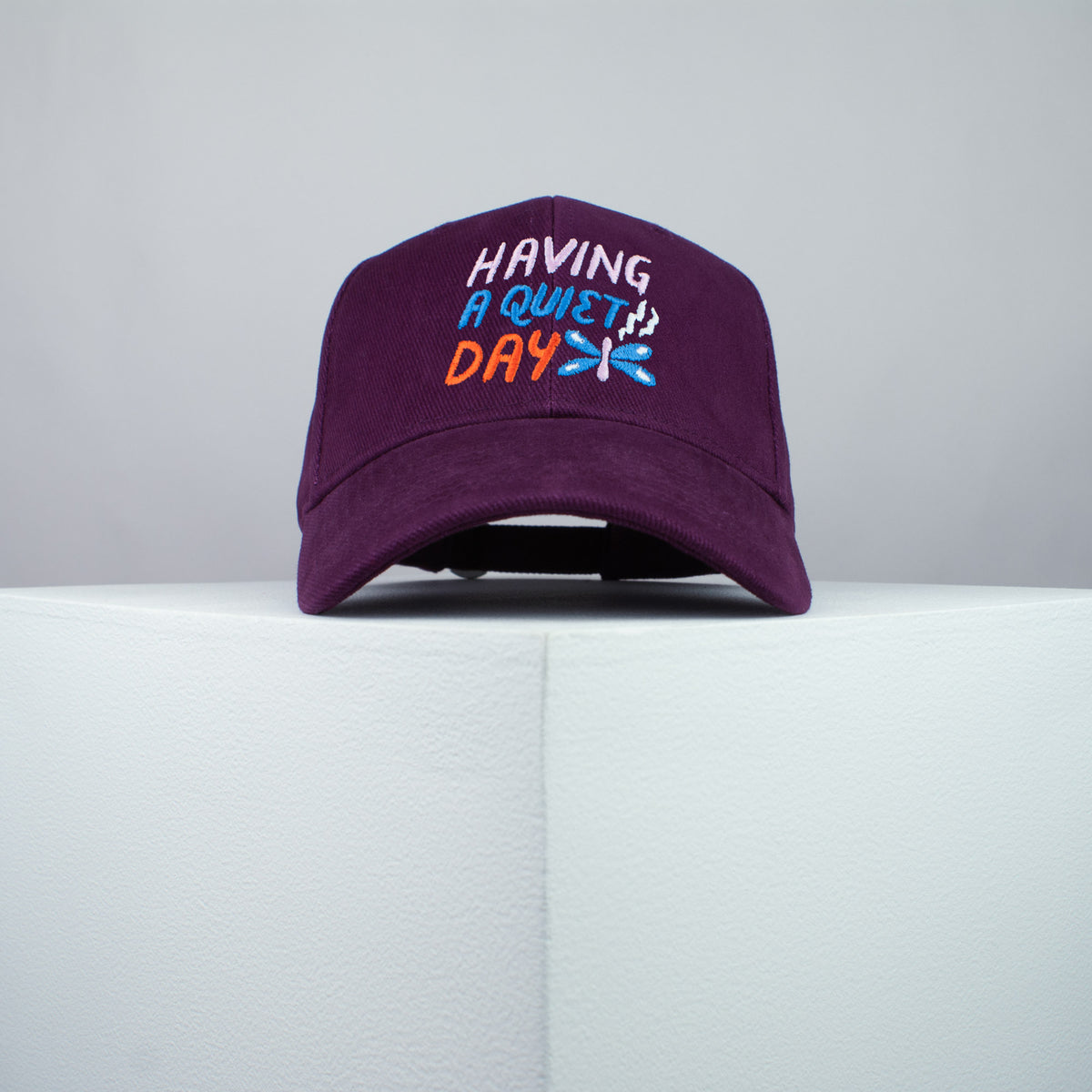 Having a quiet day embroidered baseball cap burgundy / meditation / yoga / spiritual / gift for her / embroidery / patch / hat / dad hat / cap // Hatty Hats / iron on patch / embroidered patch / badge / applique / embroidered / punk patches / trucker hat / snapback / caps / dad hats / baseball hat / mens hat / womens hat / embroidered hat / dad cap / embroidered cap