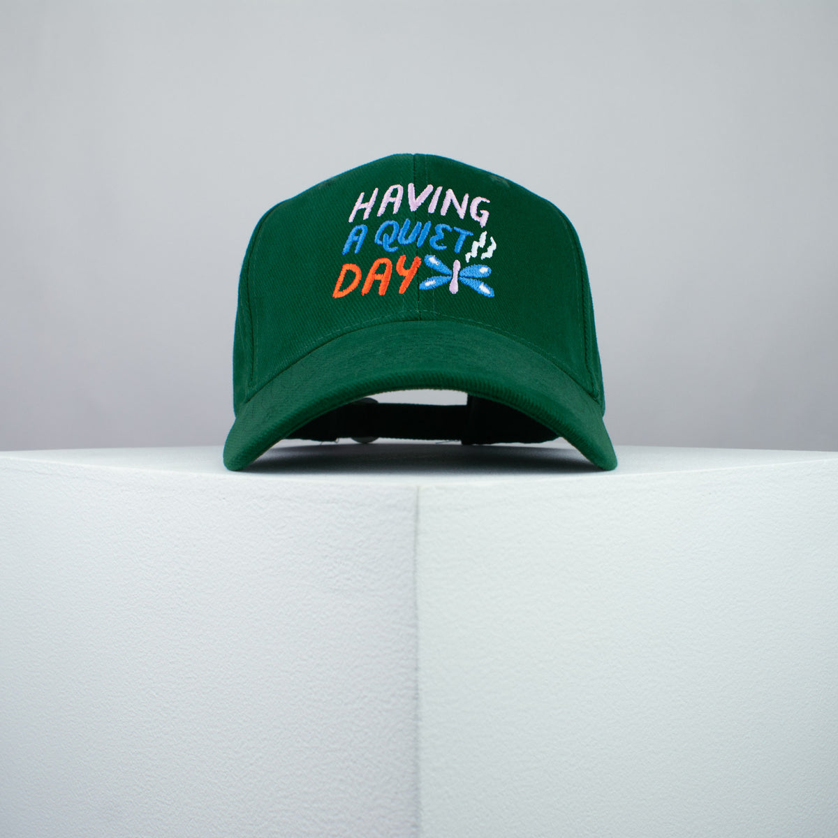 Having a quiet day embroidered baseball cap green / meditation / yoga / spiritual / gift for her / embroidery / patch / hat / dad hat / cap // Hatty Hats / iron on patch / embroidered patch / badge / applique / embroidered / punk patches / trucker hat / snapback / caps / dad hats / baseball hat / mens hat / womens hat / embroidered hat / dad cap / embroidered cap