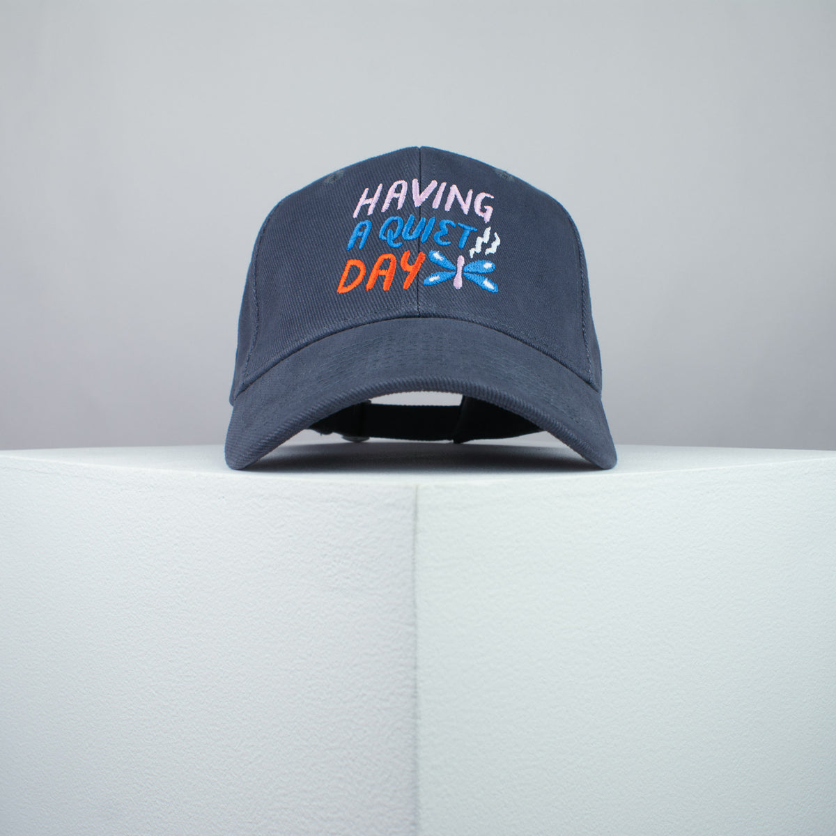 Having a quiet day embroidered baseball cap grey / meditation / yoga / spiritual / gift for her / embroidery / patch / hat / dad hat / cap // Hatty Hats / iron on patch / embroidered patch / badge / applique / embroidered / punk patches / trucker hat / snapback / caps / dad hats / baseball hat / mens hat / womens hat / embroidered hat / dad cap / embroidered cap