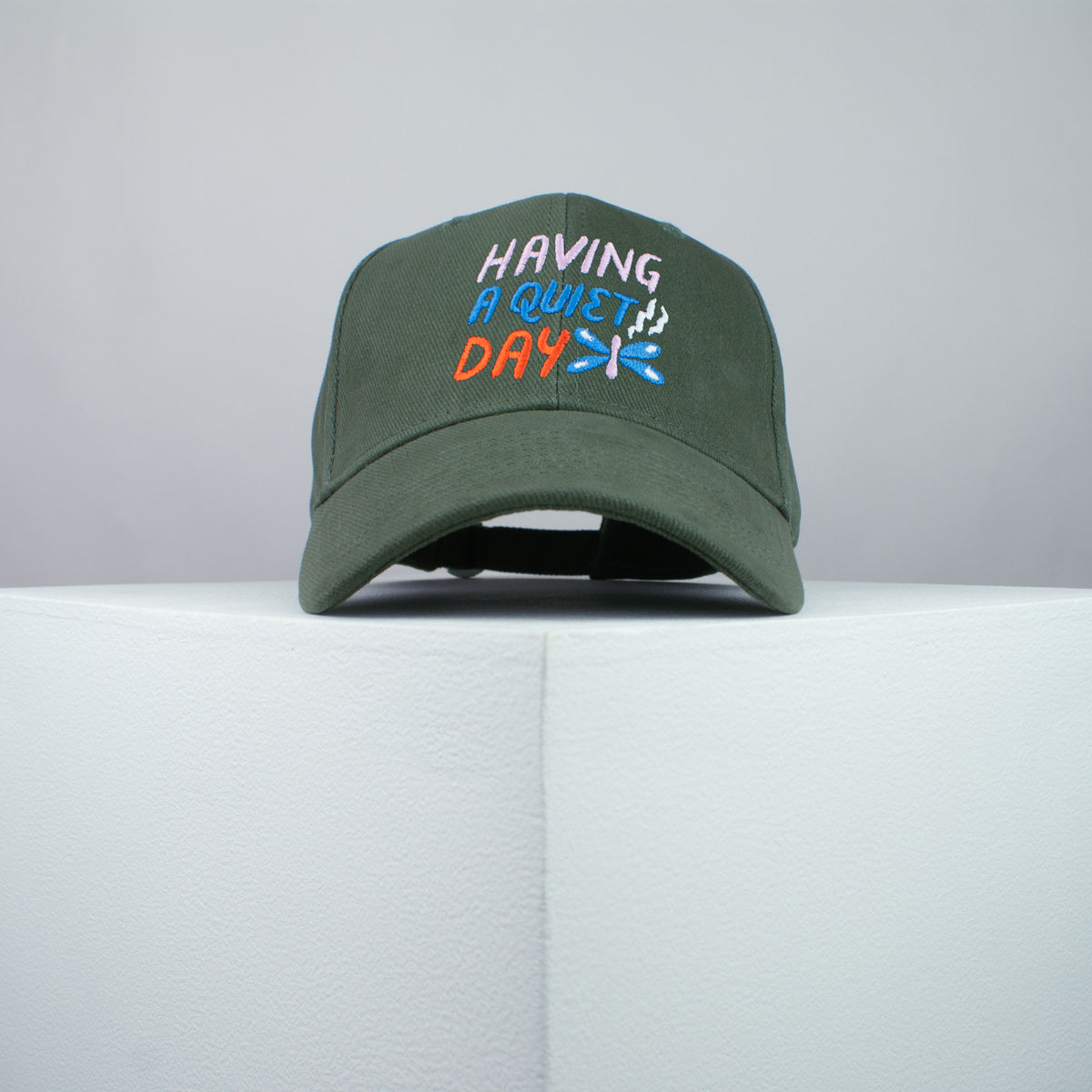 Having a quiet day embroidered baseball cap olive green / meditation / yoga / spiritual / gift for her / embroidery / patch / hat / dad hat / cap // Hatty Hats / iron on patch / embroidered patch / badge / applique / embroidered / punk patches / trucker hat / snapback / caps / dad hats / baseball hat / mens hat / womens hat / embroidered hat / dad cap / embroidered cap
