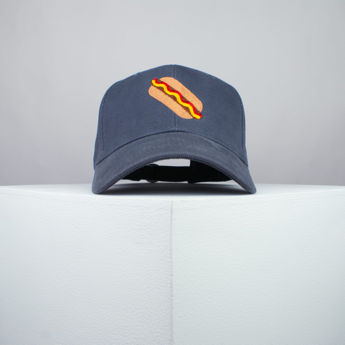 Hotdog embroidered baseball cap grey / food / hot dog / sausage / burger / embroidery / patch / hat / dad hat / cap / iron on patch / embroidered patch / badge / applique / embroidered / punk patches / trucker hat / snapback / caps / dad hats / baseball hat / mens hat / womens hat / embroidered hat / dad cap / embroidered cap