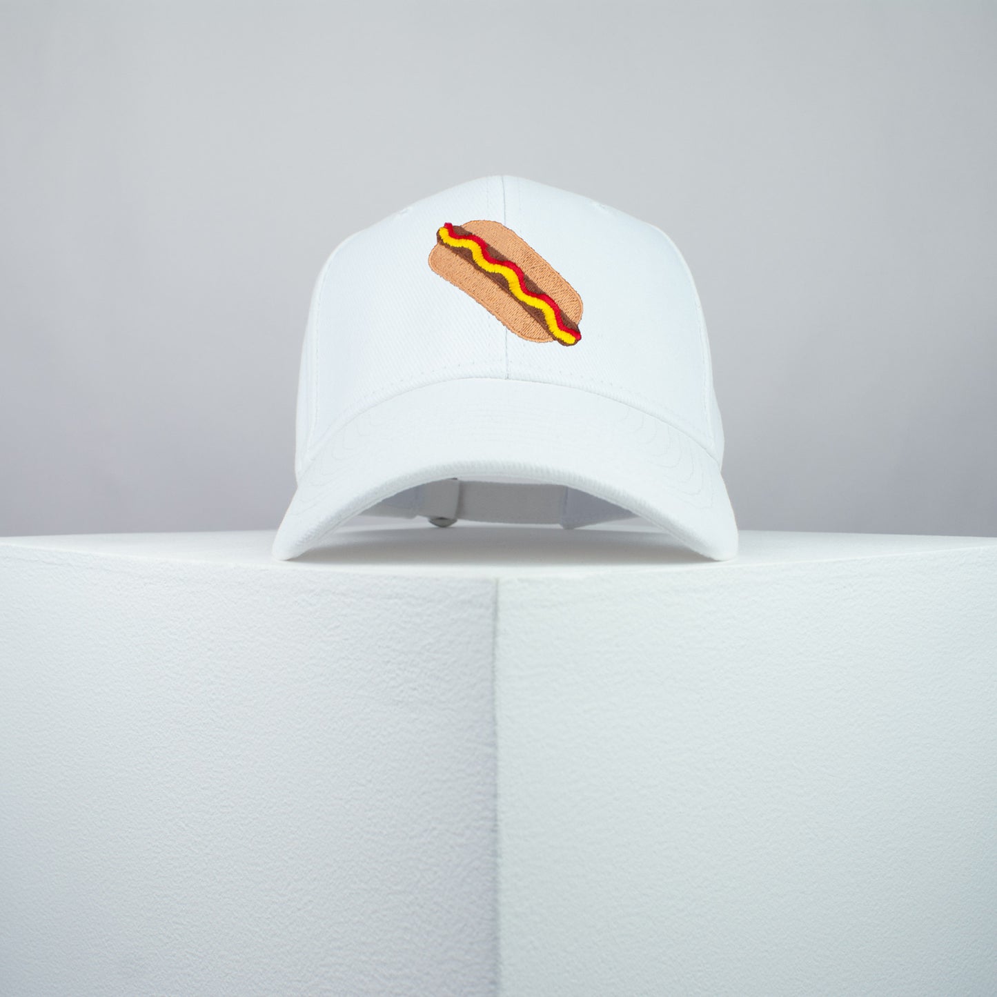 Hotdog embroidered baseball cap white / food / hot dog / sausage / burger / embroidery / patch / hat / dad hat / cap / iron on patch / embroidered patch / badge / applique / embroidered / punk patches / trucker hat / snapback / caps / dad hats / baseball hat / mens hat / womens hat / embroidered hat / dad cap / embroidered cap