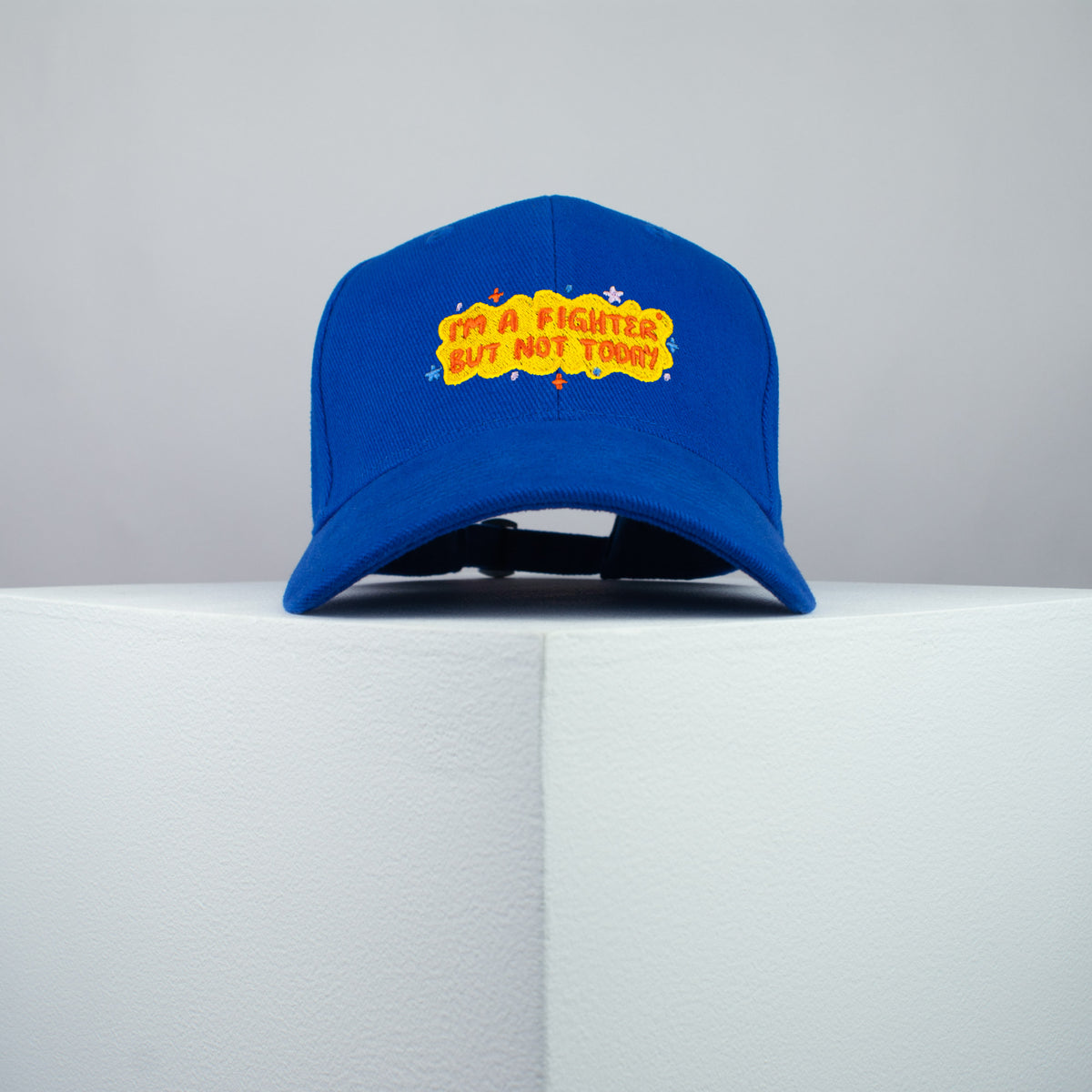 I'm a fighter but not today embroidered baseball cap blue / meditation / yoga / spiritual / gift for her / embroidery / patch / hat / dad hat / cap // Hatty Hats / iron on patch / embroidered patch / badge / applique / embroidered / punk patches / trucker hat / snapback / caps / dad hats / baseball hat / mens hat / womens hat / embroidered hat / dad cap / embroidered cap