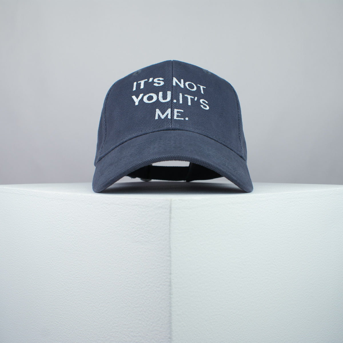It’s Not You. It’s Me. embroidered baseball cap grey / breakup / meme / divorce / quote / embroidery / patch / hat / dad hat / cap / iron on patch / embroidered patch / badge / applique / embroidered / punk patches / trucker hat / snapback / caps / dad hats / baseball hat / mens hat / womens hat / embroidered hat / dad cap / embroidered cap