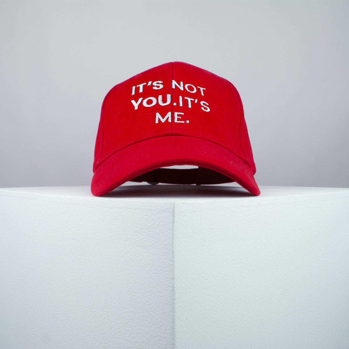It’s Not You. It’s Me. embroidered baseball cap red / breakup / meme / divorce / quote / embroidery / patch / hat / dad hat / cap / iron on patch / embroidered patch / badge / applique / embroidered / punk patches / trucker hat / snapback / caps / dad hats / baseball hat / mens hat / womens hat / embroidered hat / dad cap / embroidered cap