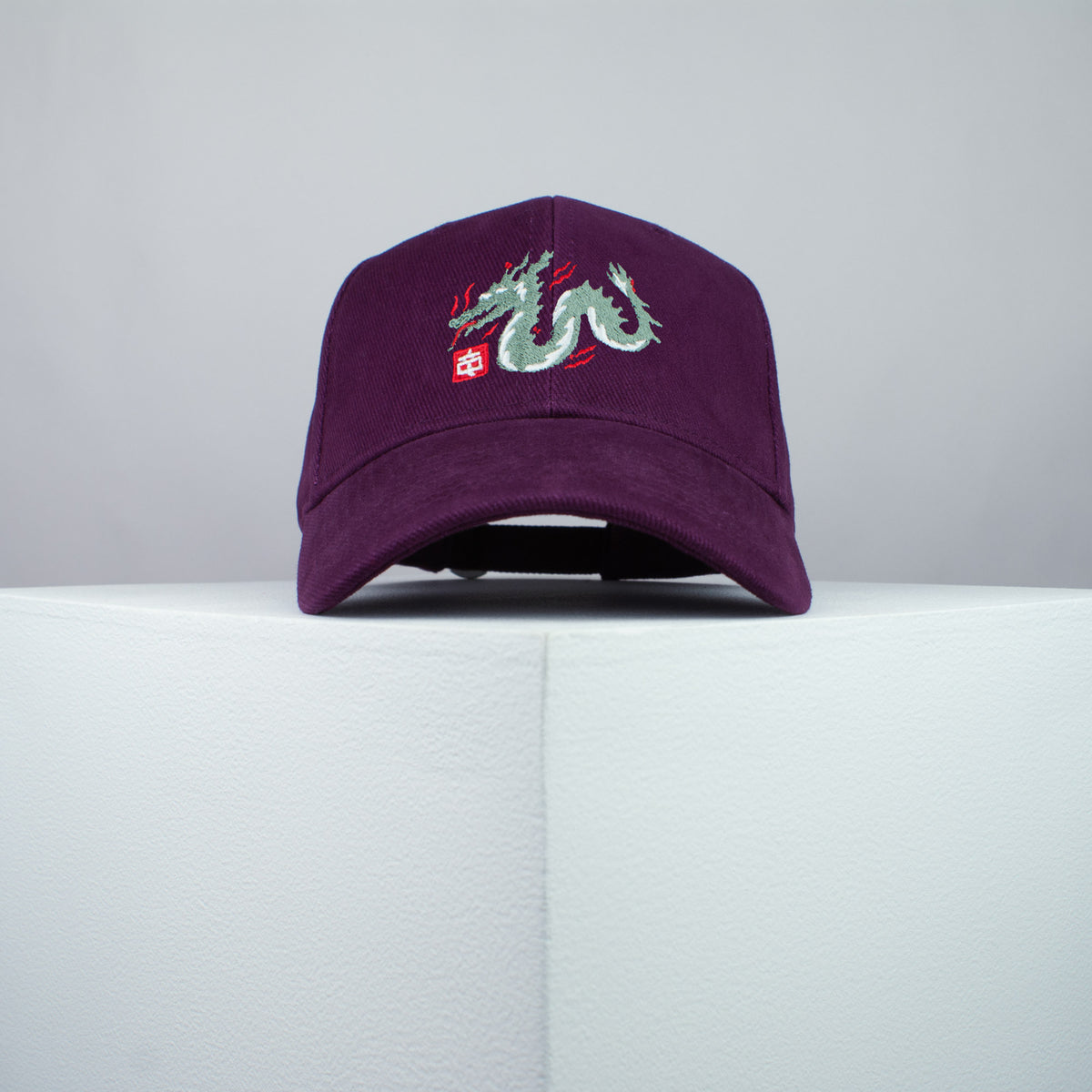 Japanese dragon embroidered baseball cap burgundy / dragons / japan / japanese / streetwear / embroidery / patch / dad / hat / cap / clothing // Hatty Hats / iron on patch / dad hat embroidered patch / badge / applique / embroidered / punk patches / trucker hat / snapback / caps / dad hats / baseball hat / mens hat / womens hat / embroidered hat / dad cap / embroidered cap