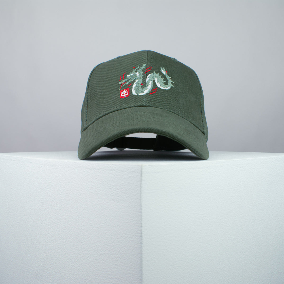 Japanese dragon embroidered baseball cap olive green / dragons / japan / japanese / streetwear / embroidery / patch / dad / hat / cap / clothing // Hatty Hats / iron on patch / dad hat embroidered patch / badge / applique / embroidered / punk patches / trucker hat / snapback / caps / dad hats / baseball hat / mens hat / womens hat / embroidered hat / dad cap / embroidered cap
