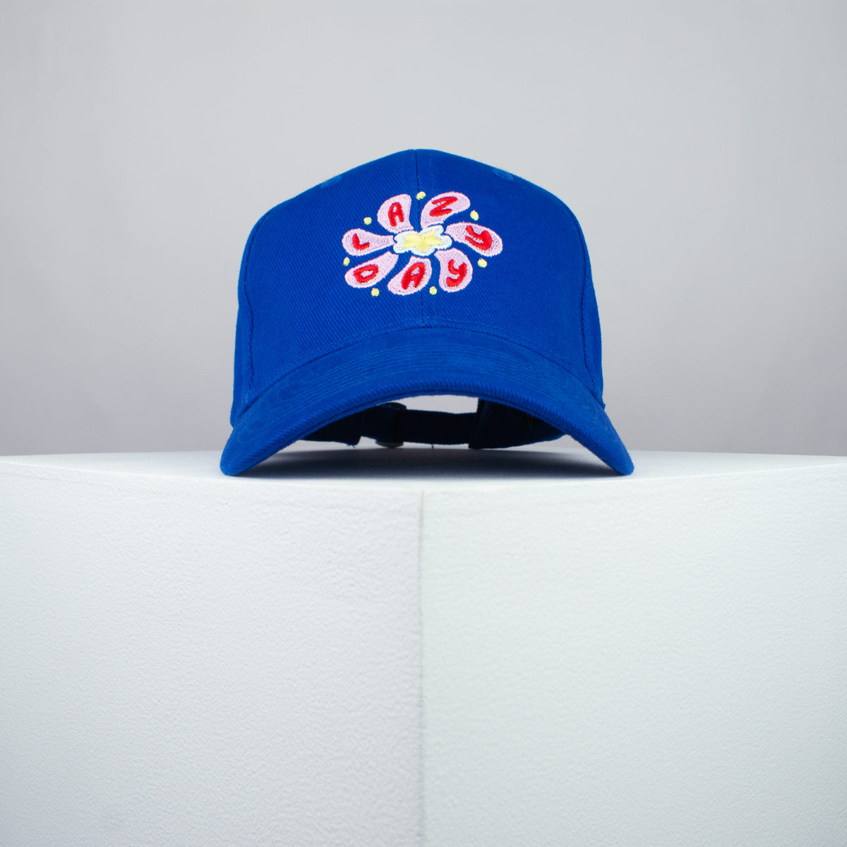 Lazy day embroidered baseball cap blue / yoga / floral / flower / gift for her / embroidery / patch / hat / dad hat / cap / iron on patch / embroidered patch / badge / applique / embroidered / punk patches / trucker hat / snapback / caps / dad hats / baseball hat / mens hat / womens hat / embroidered hat / dad cap / embroidered cap
