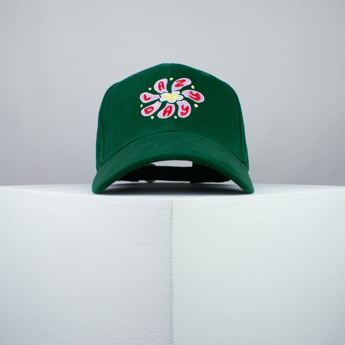 Lazy day embroidered baseball cap green / yoga / floral / flower / gift for her / embroidery / patch / hat / dad hat / cap / iron on patch / embroidered patch / badge / applique / embroidered / punk patches / trucker hat / snapback / caps / dad hats / baseball hat / mens hat / womens hat / embroidered hat / dad cap / embroidered cap