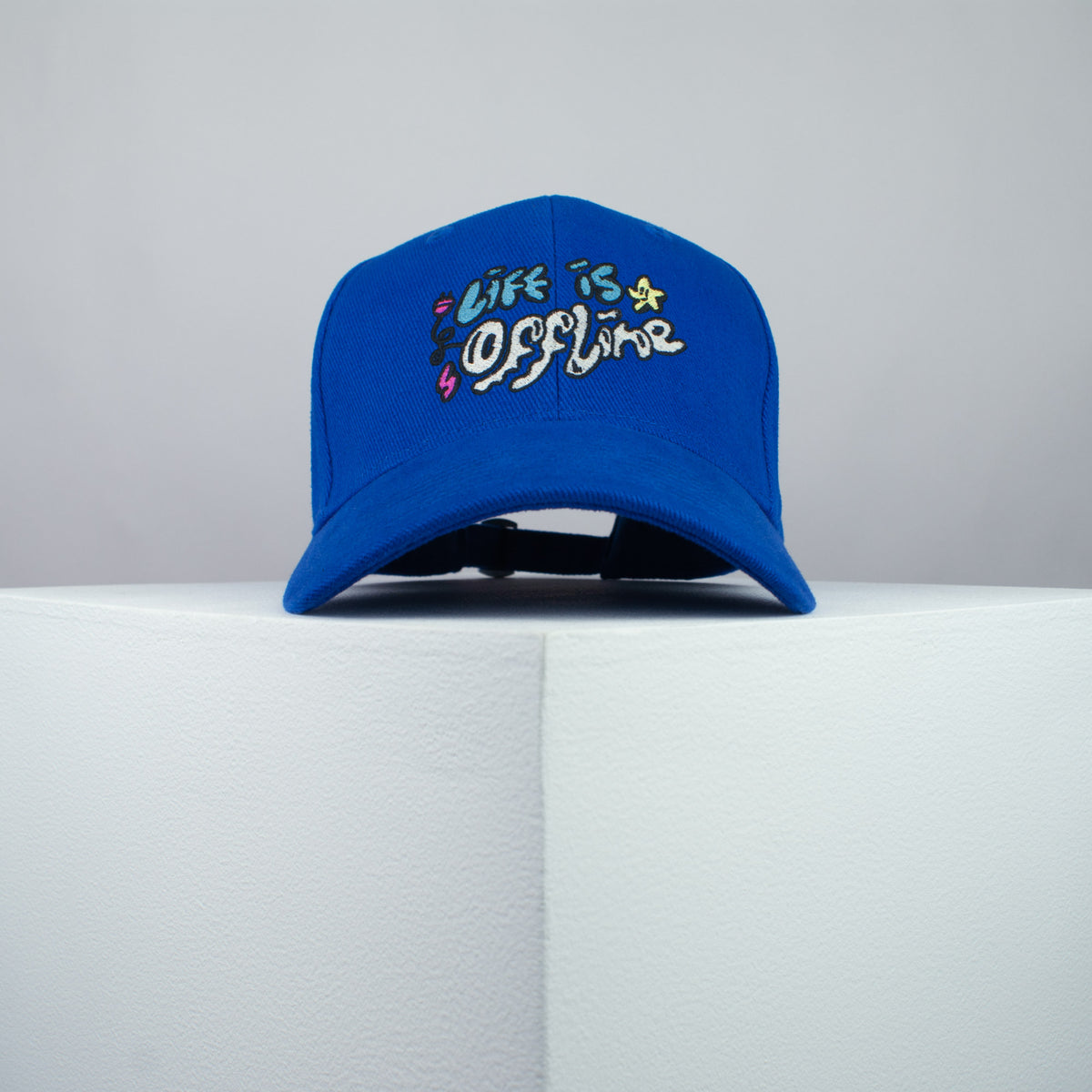 Life is Offline embroidered baseball cap blue / happy hippie / boho / bohemian / holiday / embroidery / patch / hat / dad hat / cap / iron on patch / embroidered patch / badge / applique / embroidered / punk patches / trucker hat / snapback / caps / dad hats / baseball hat / mens hat / womens hat / embroidered hat / dad cap / embroidered cap