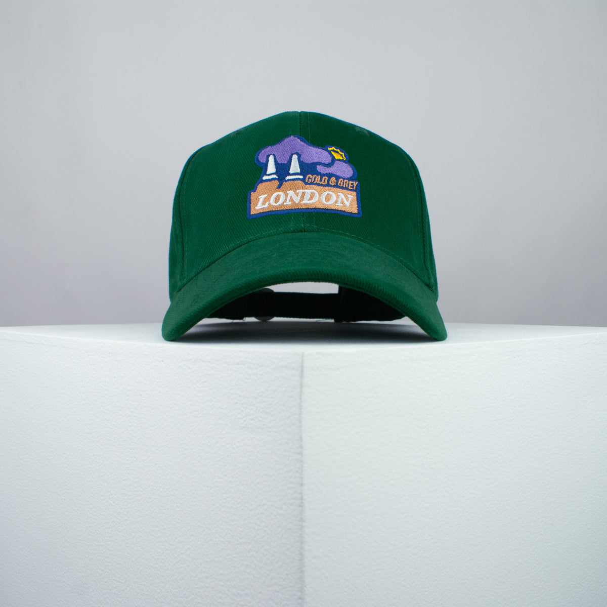 London Cold & Grey embroidered baseball cap green / retro / vintage / holiday / streetwear / embroidery / patch / dad / hat / cap / clothing // Hatty Hats / iron on patch / dad hat embroidered patch / badge / applique / embroidered / punk patches / trucker hat / snapback / caps / dad hats / baseball hat / mens hat / womens hat / embroidered hat / dad cap / embroidered cap